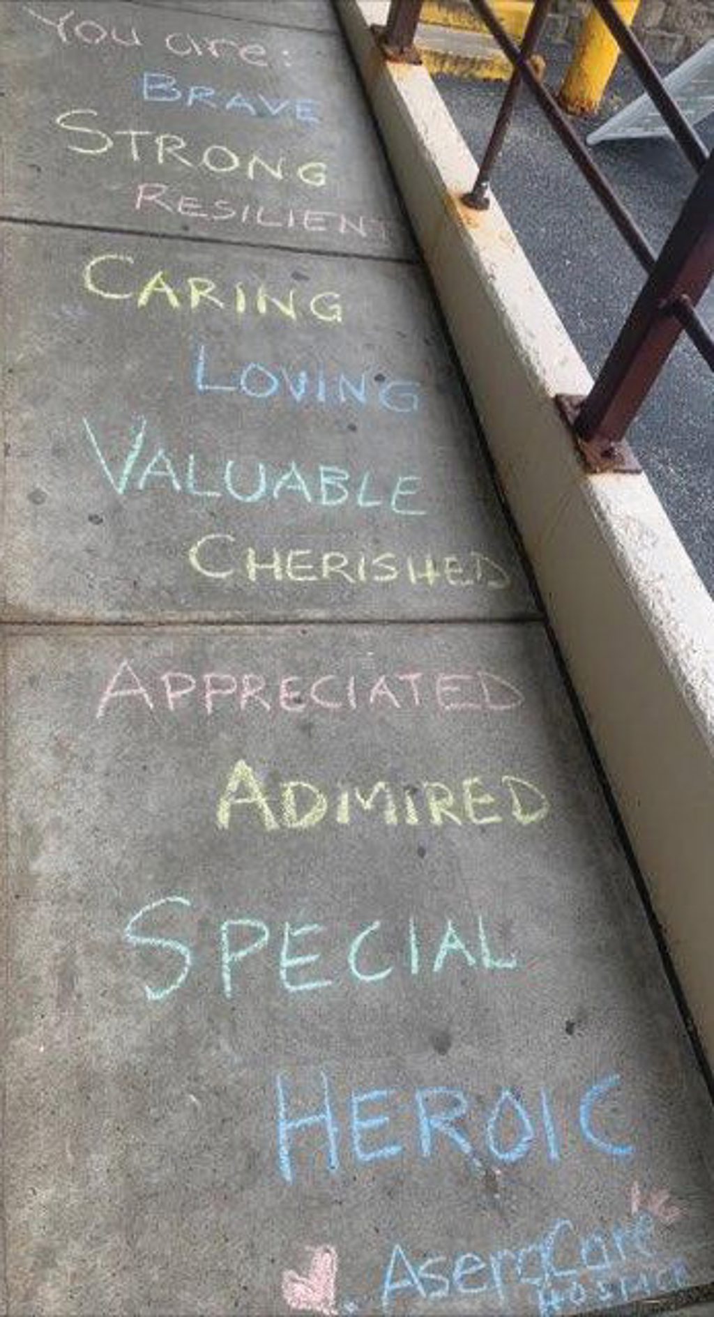 Chalk Messages Cheer Doctors