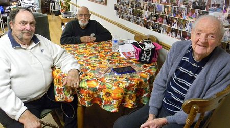From left: Bill Weisner, Vietnam vet; Chuck Patterson, Korean War vet; and Maurice Cortinovis, WWII vet are all clients of the Adult Day Center.