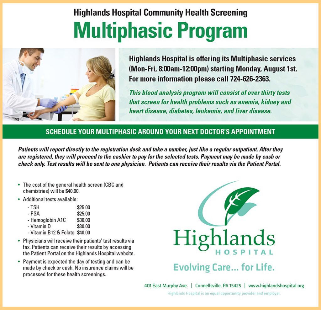 Highlands Hospital Community Health Screening Multiphasic Program