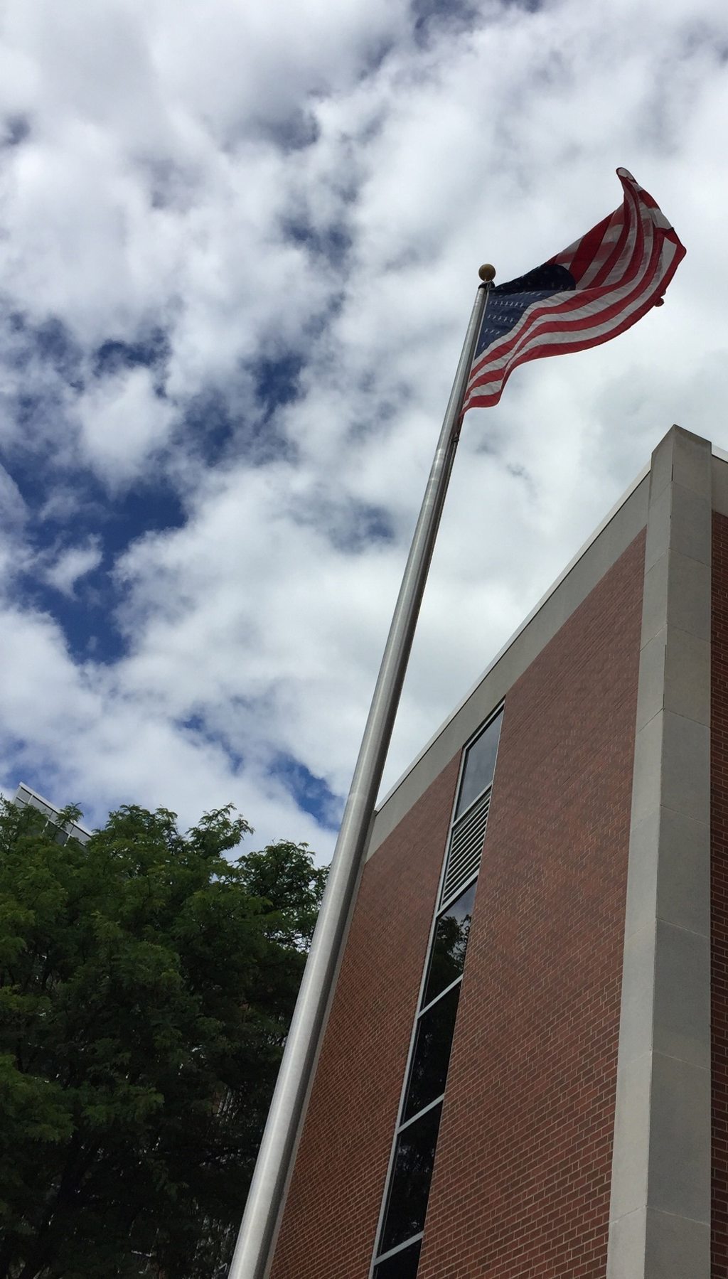 American flag outside of the Penn Highlands DuBois hospital